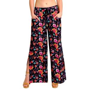 Nanette Lepore Floral Beach Pants L drawstring elastic waist anthropology